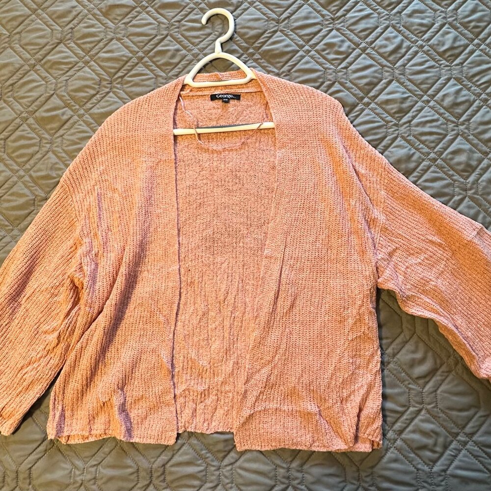 George Pink Knit Cardigan | Size Medium | Soft Everyday Layer